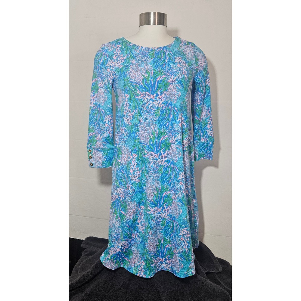 Lilly Pulitzer Solia Chilly Lilly Strong Current Dress UPF 50+~XXS~NWT